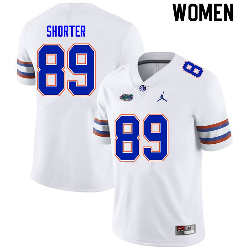 NCAA Florida Gators Justin Shorter Women's #89 Nike White Stitched Authentic College Football Jersey QUZ2464PM